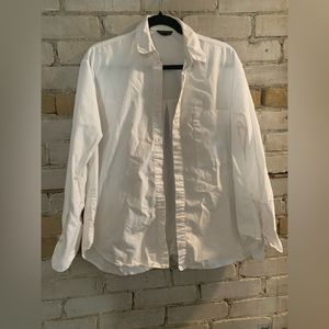 White Oversized Topshop Button Down Size 6